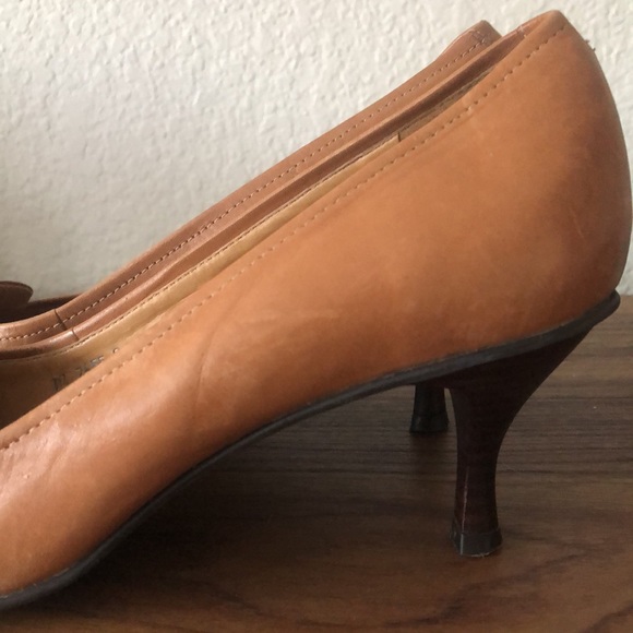 Cathy Jean Brazil Leather Light Brown Leather Heels size 7.5 - Picture 10 of 11